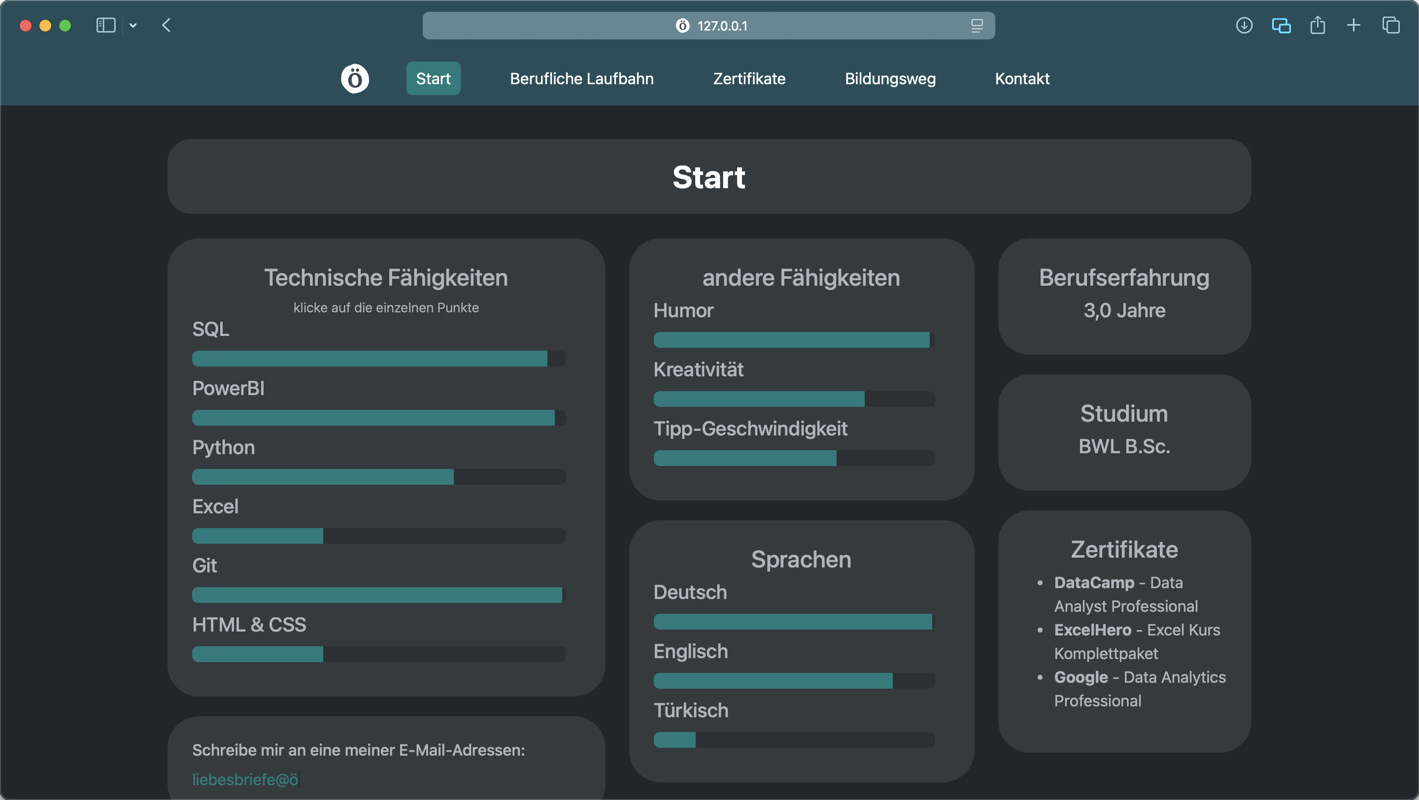 meine Seite im Dark-Mode
